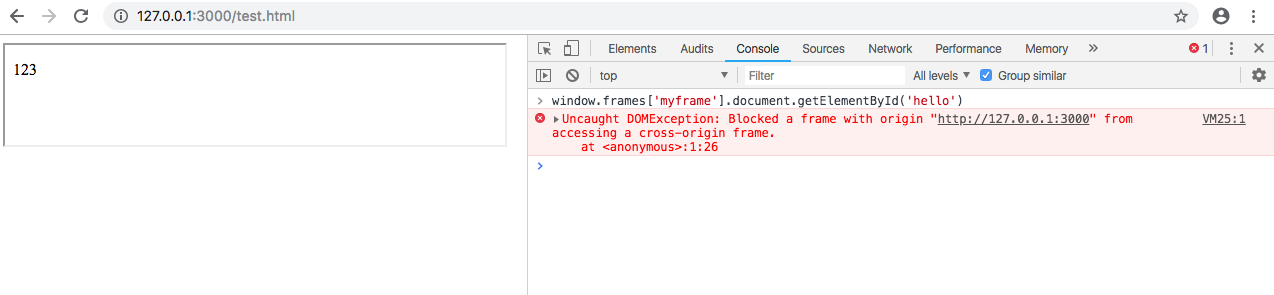 跨域获取dom被禁止